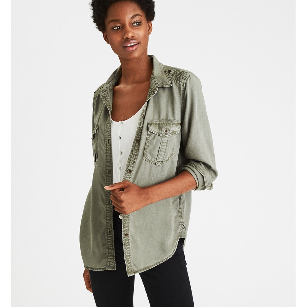 Grey Vintage boyfriend button down shirt